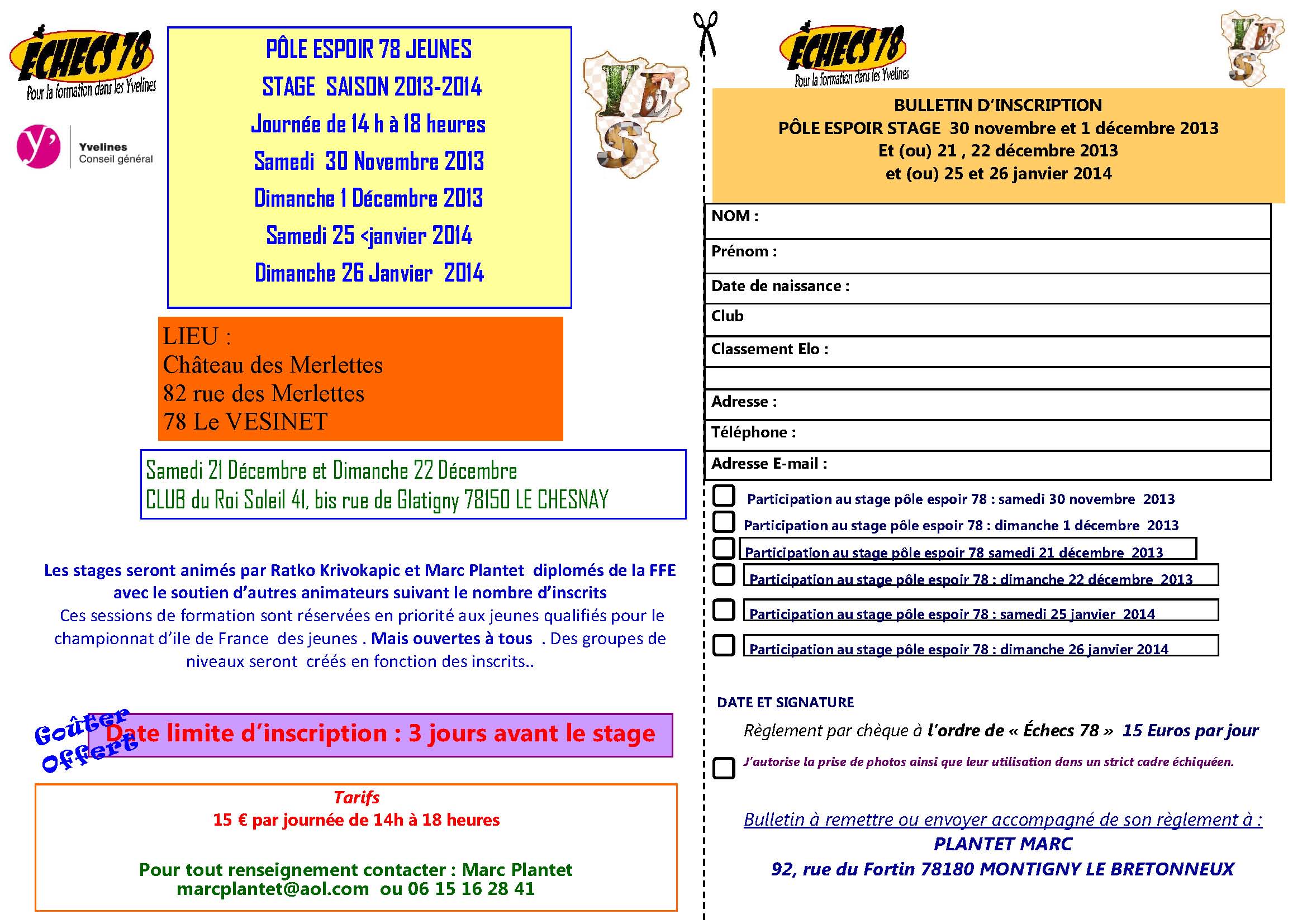 bulletin-inscription-pole espoir saison 2013-2014