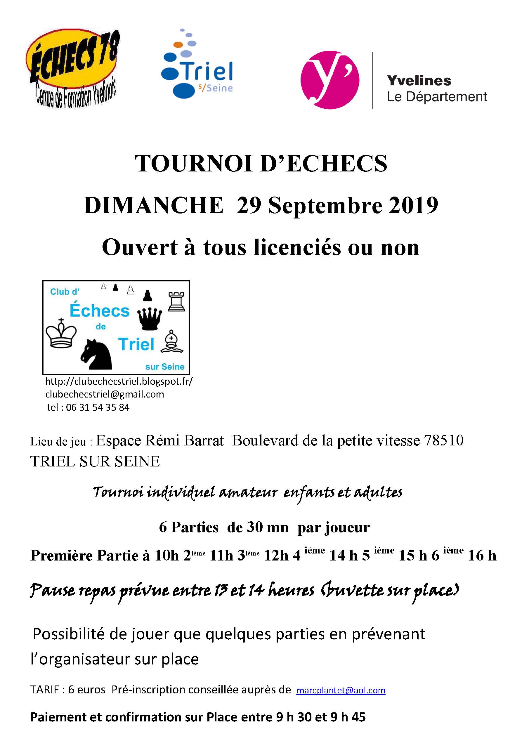 tournoi amateur 29 septembre 2019